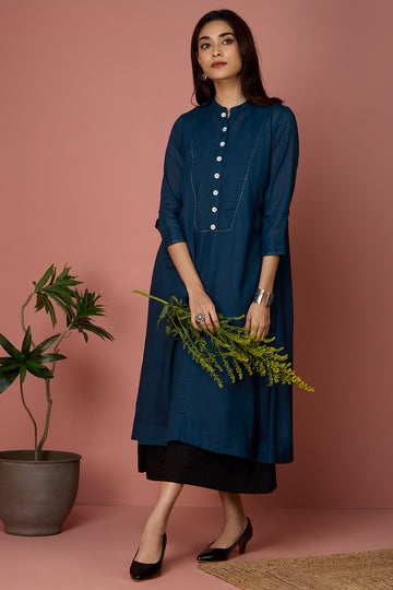 tunic dress - Opulent Peacock & Blue Symphony