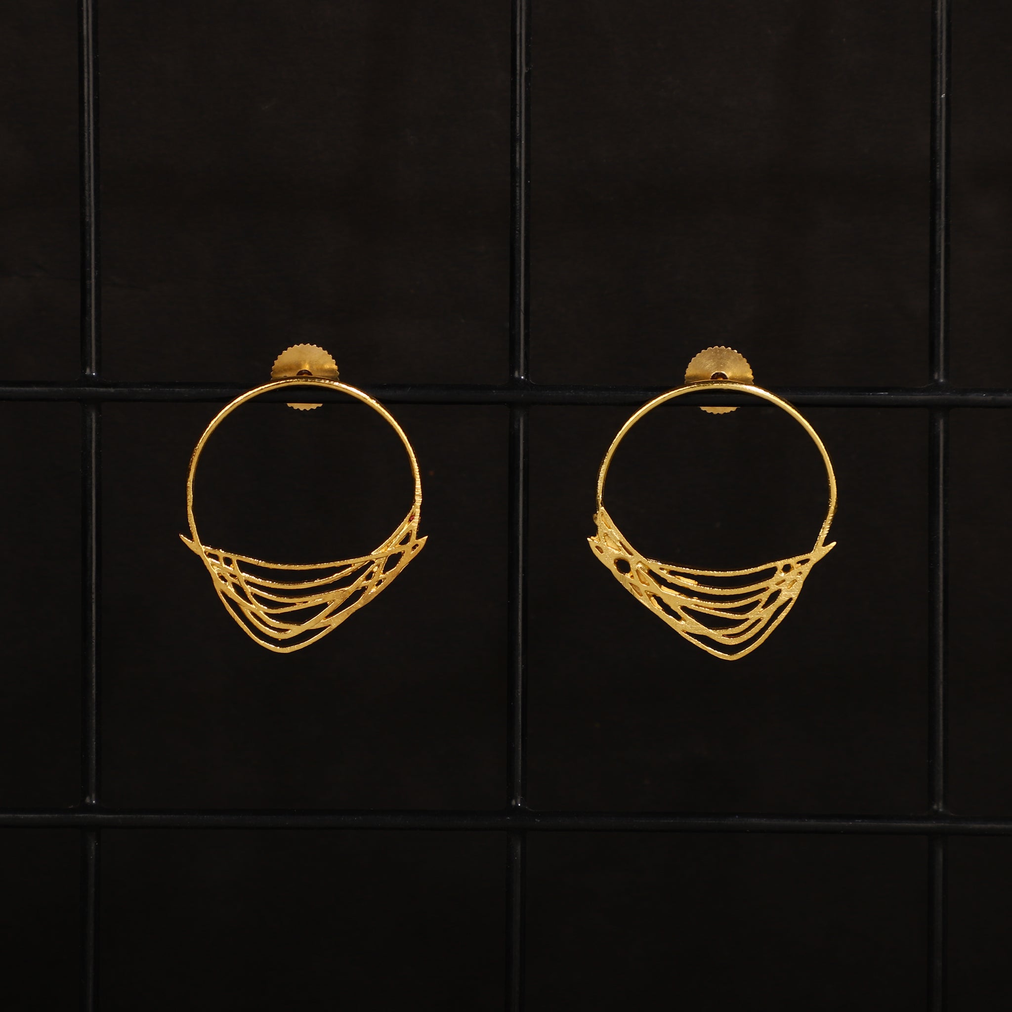 jewelry - berserk - gold plated abstract ring studs