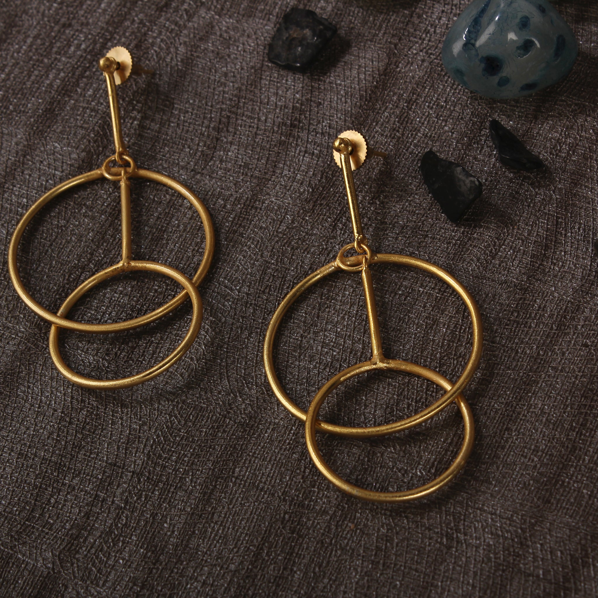 jewelry - berserk - gold plated coincentric circle danglers