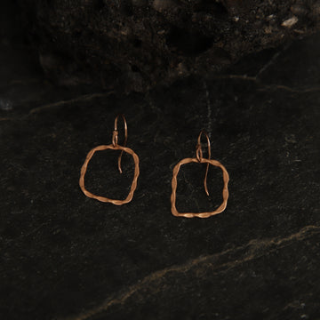 jewelry - berserk - Rose Gold Plated Minimal Square studs