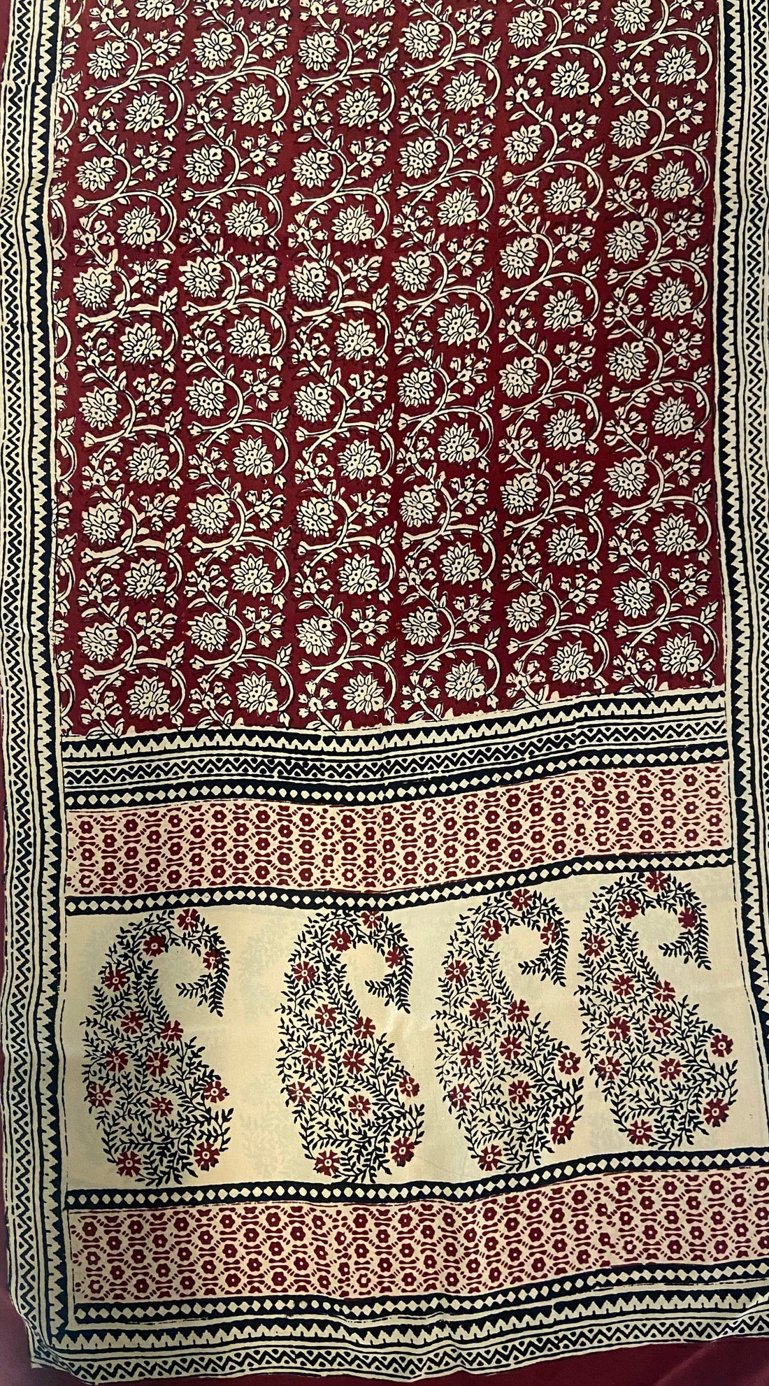 bagh silk stole  madder jaal & big paisley