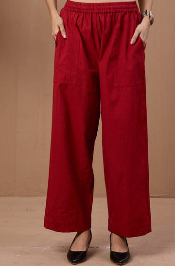 comfort fit pants - red south cotton pants