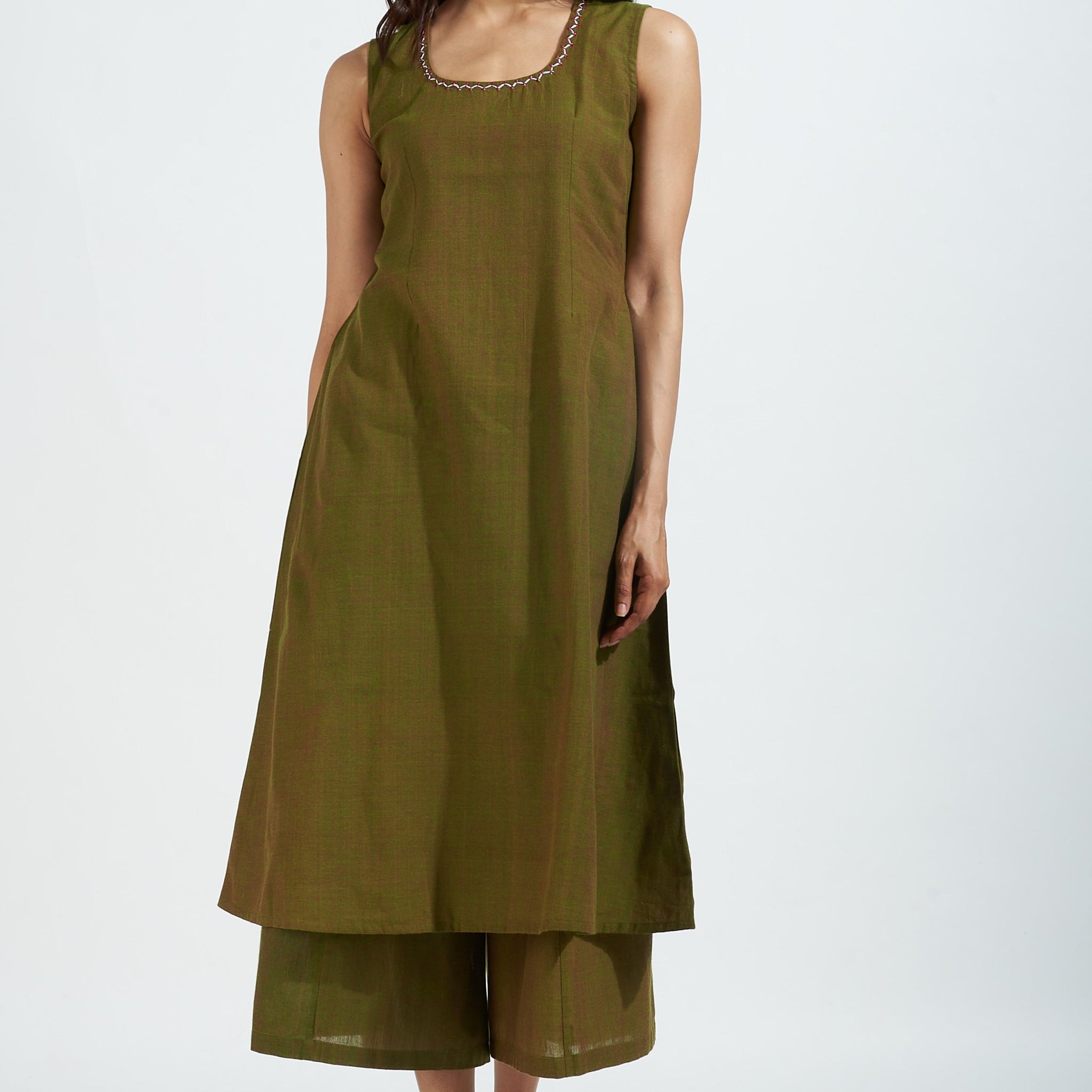 sleeveless dress - sap green