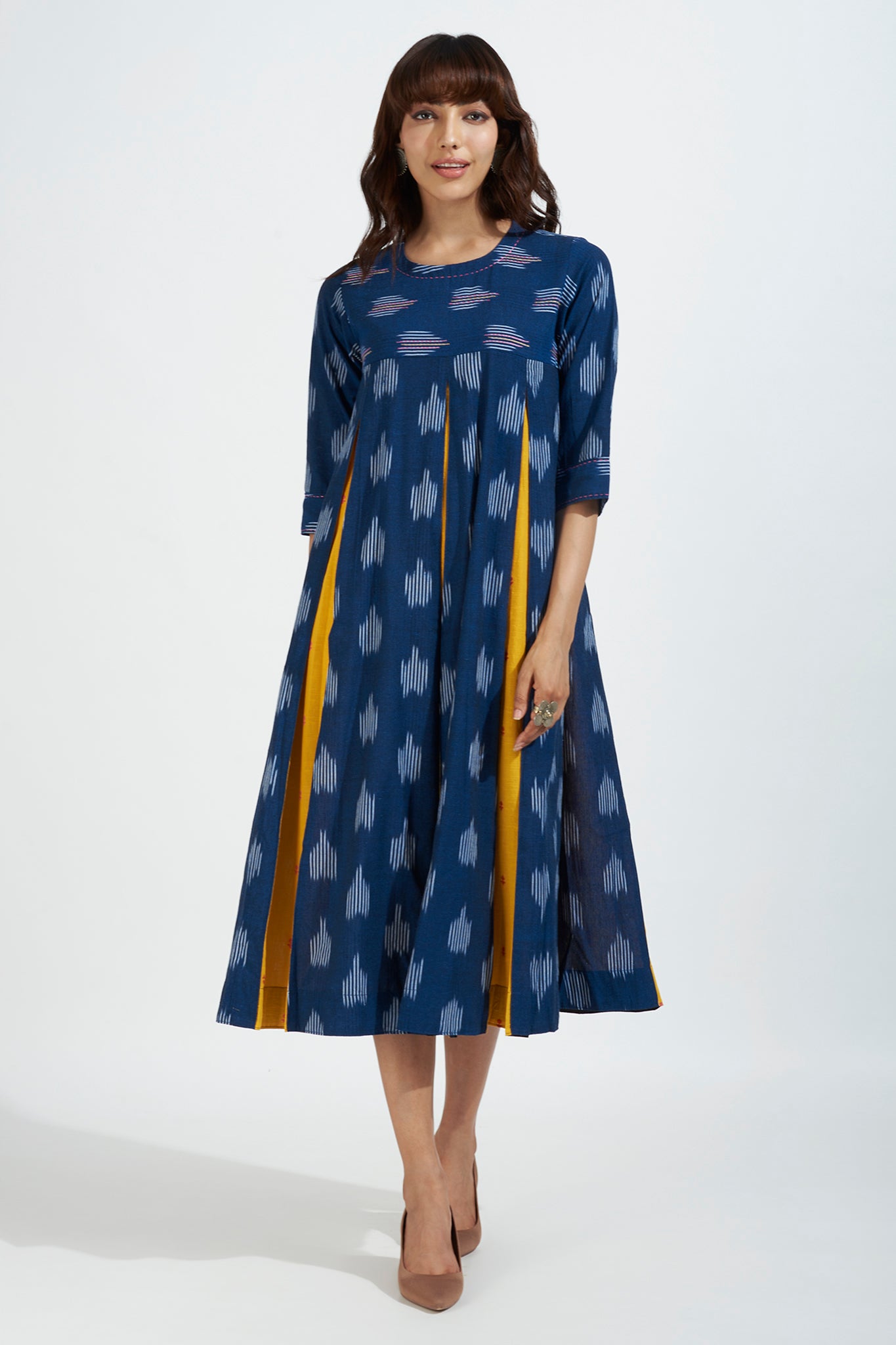 DUSTY ROSE LONG BOX PLEATED DRESS | Sonu Bhutia Designs