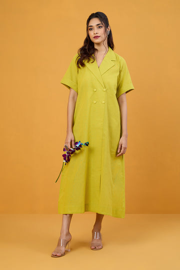 Tropical Neon Midi Blazer Dress