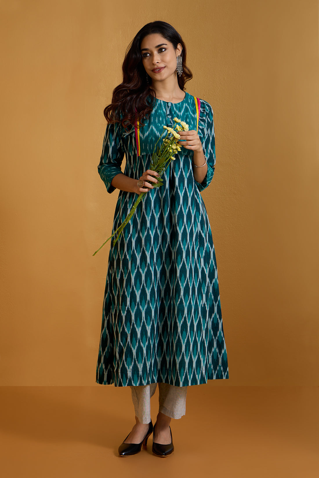 Verdant Roselight A-Line Kalidar Kurta