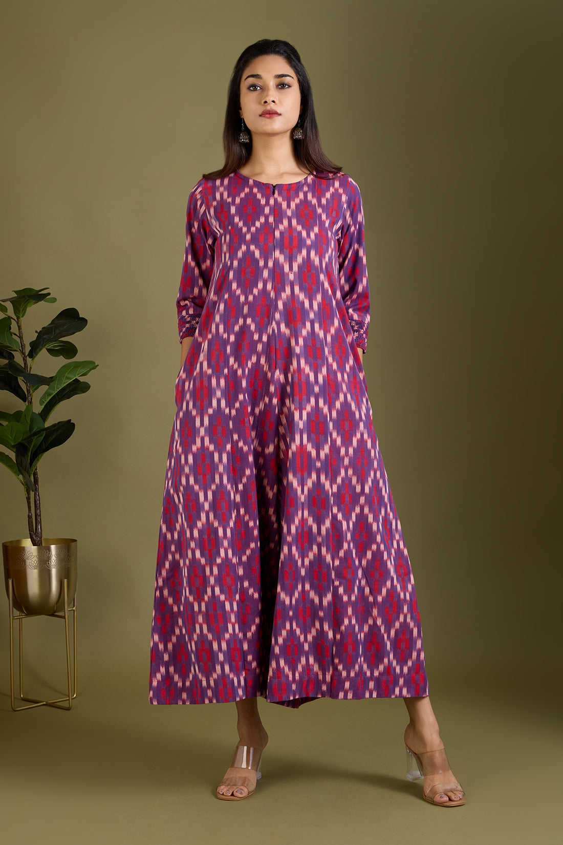 Crimson Amethyst Jumpsuit with Pockets