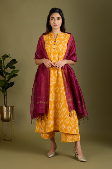 Co-ord Set Gilded Marigold Radiance Long Panel Kurta (Set of 2)