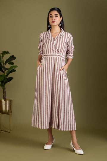 Mauve & Moon Bands Long Trench Dress