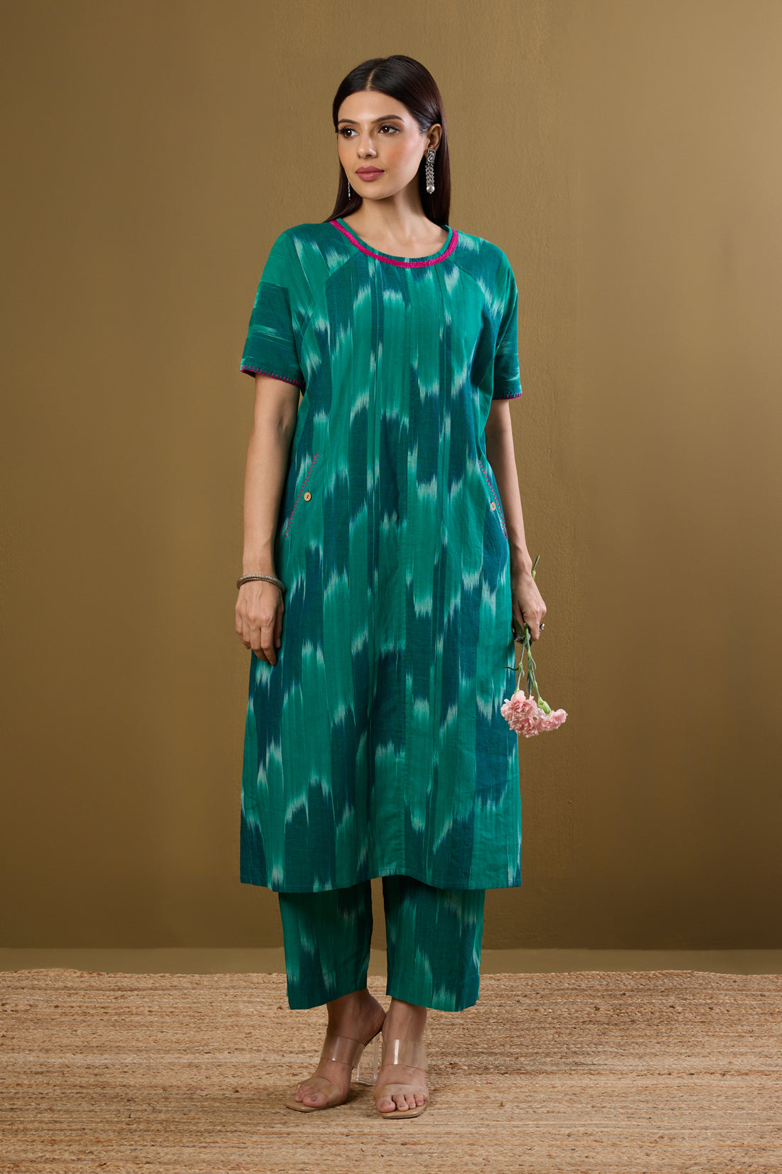 Co-ord set Tranquil Teal drop shoulder tunic & pants (set of 2)