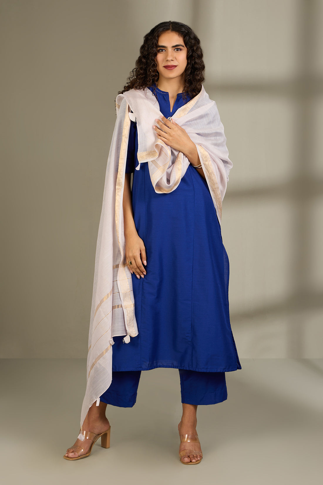 Co-ord Set Sapphire Majesty Long Panel Kurta (Set of 2)