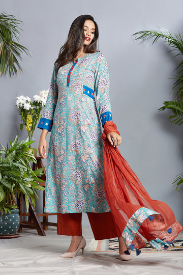 chiffon dupatta - rust