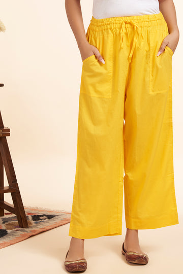 Comfort fit Cotton Pants - Dark Yellow