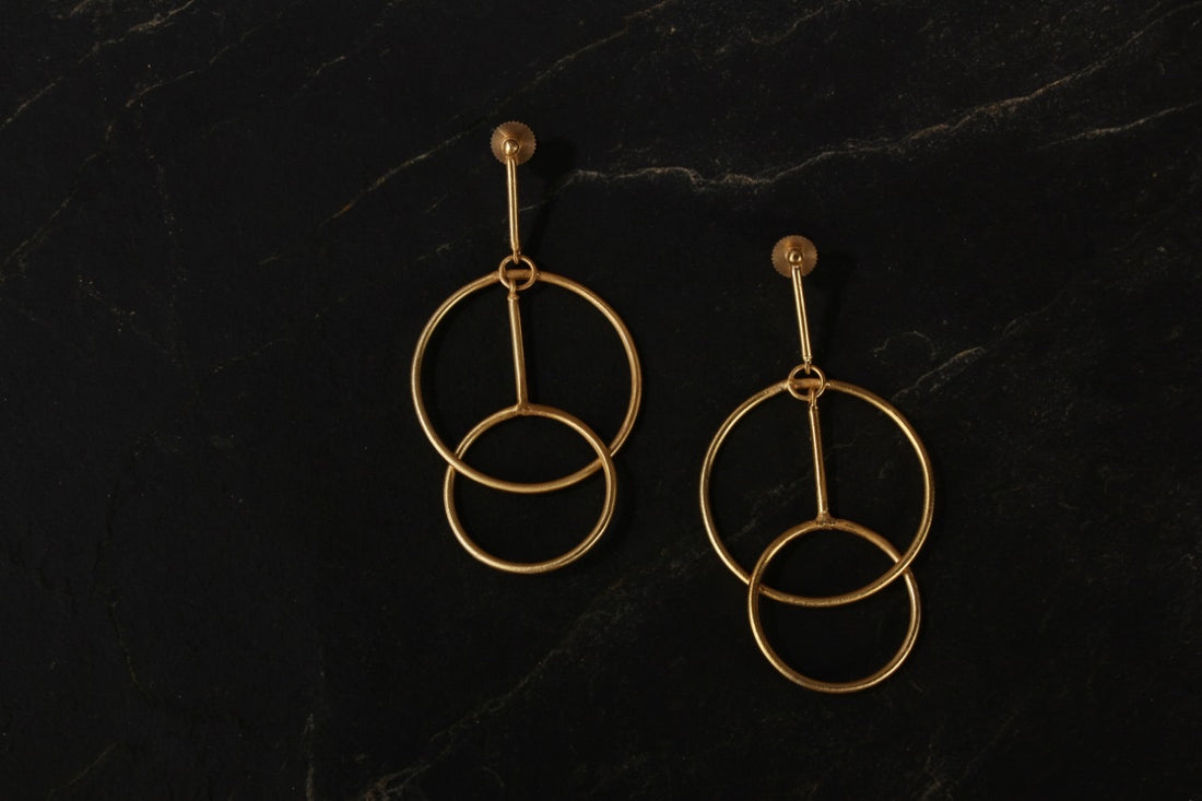 jewelry - berserk - gold plated coincentric circle danglers