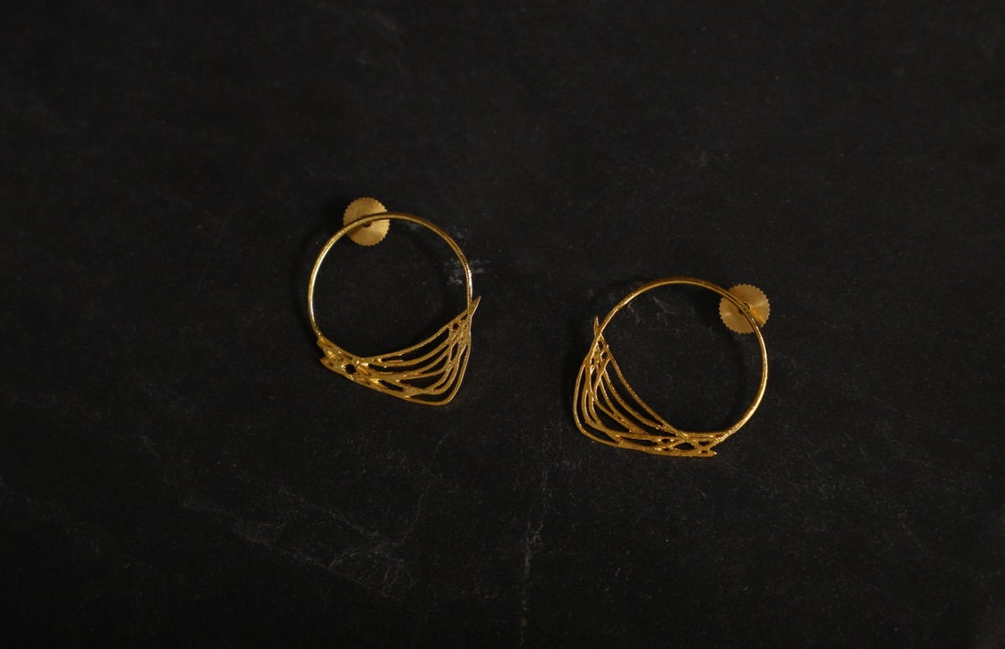 jewelry - berserk - gold plated abstract ring studs