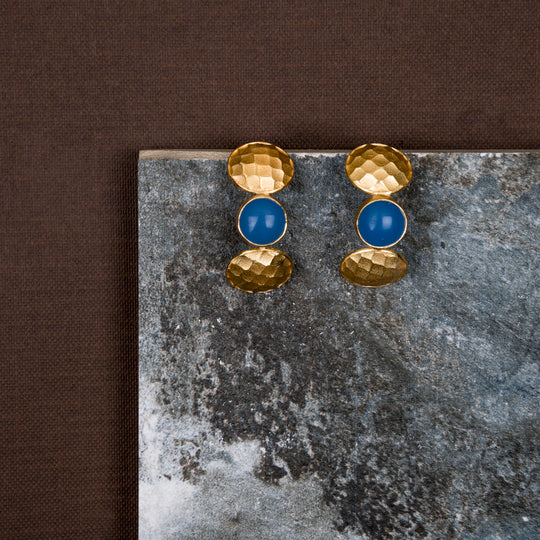 jewelry - berserk - Gold Plated Lapis Half Hoops